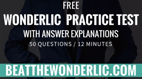 wonderlic practice test 50 questions 12 minutes